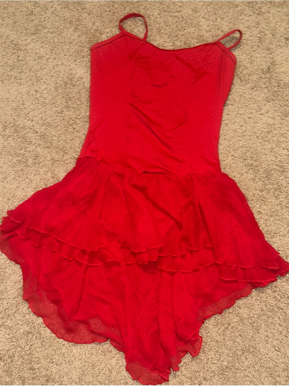 Body Wrappers Red Girls' Layered Chiffon Dance Dress